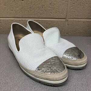 VANELI SPORT  White Perforated Leather Loafers Ladies Size 9.5  **